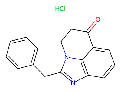 6H-Imidazo(4,5,1-ij)quinolin-6-one, 4,5-dihydro-2-benzyl-, monohydrochloride structure
