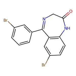 7-Bromo-5-(3-bromophenyl)-1,3-dihydro-2H-1,4-benzodiazepin-2-one structure