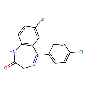 7-Bromo-5-(4-chlorophenyl)-1,3-dihydro-2H-1,4-benzodiazepin-2-one structure