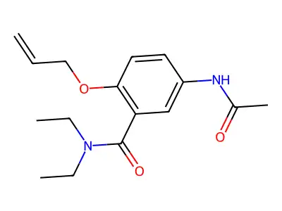 Benzamide, 5-acetamido-2-allyloxy-N,N-diethyl- structure