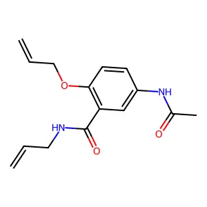 5-乙酰氨基-N-烯丙基-2-烯丙氧基苯甲酰胺 structure