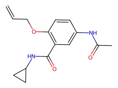 Benzamide, 5-acetamido-2-allyloxy-N-cyclopropyl- structure
