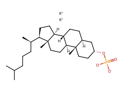 Cholestan-3-ol, dihydrogen phosphate, dipotassium salt, (3-alpha,5-alpha)- structure