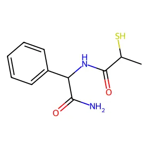 alpha-((2-Mercapto-1-oxopropyl)amino)benzeneacetamide structure