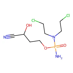4-[Amino-[bis(2-chloroethyl)amino]phosphoryl]oxy-2-hydroxybutanenitrile structure