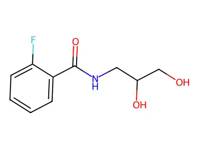N-(2,3-dihydroxypropyl)-2-fluoro-benzamide structure