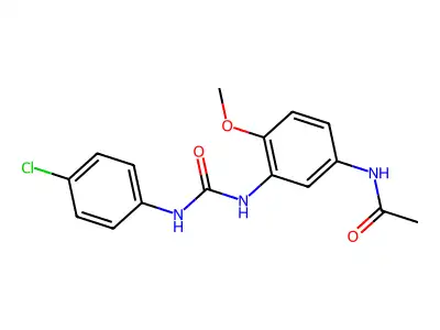 N-(3-{[(4-chlorophenyl)amino]carbonylamino}-4-methoxyphenyl)acetamide structure