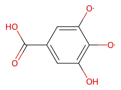 1,2-Dioxo-6-hydroxycyclohexadiene-4-carboxylic acid structure