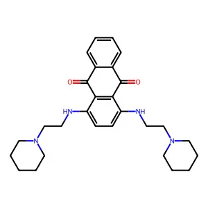 9,10-Anthracenedione, 1,4-bis((2-(1-piperidinyl)ethyl)amino)- structure