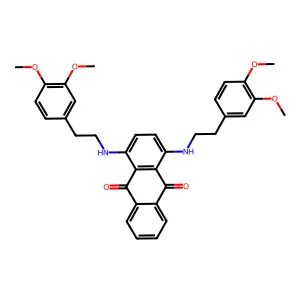1,4-Bis((2-(3,4-dimethoxyphenyl)ethyl)amino)anthra-9,10-quinone structure