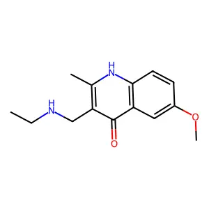 2-Methyl-3-ethylaminomethyl-4-hydroxy-6-methoxyquinoline structure