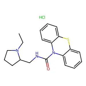 N-(N'-Ethyl-pyrrolidino-2-methyl)phenothiazine-10-carboxamide structure