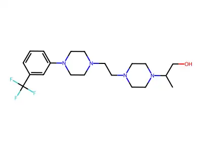 beta-Methyl-4-(2-(4-(3-(trifluoromethyl)phenyl)-1-piperazinyl) ethyl)-1-piperazineethanol structure