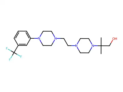 1-Piperazineethanol, beta,beta-methyl-4-(2-(4-(3-(trifluoromethyl)phenyl)-1-piperazinyl)ethyl)- structure