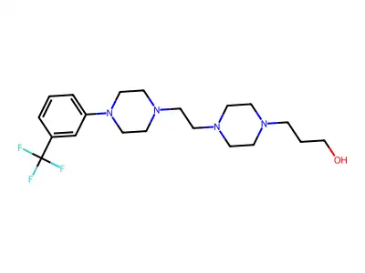 1-Piperazinepropanol, 4-(2-(4-(3-(trifluoromethyl)phenyl)-1-piperazinyl)ethyl)- structure