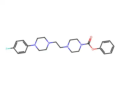 Phenyl 4-(2-(4-(4-fluorophenyl)-1-piperazinyl)ethyl)piperazinecarboxylate structure