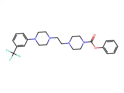 1-Piperazinecarboxylic acid, 4-(2-(4-(3-(trifluoromethyl)phenyl)-1-piperazinyl)ethyl)-, phenyl ester structure