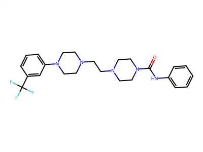 1-Piperazinecarboxamide, 4-(2-(4-(3-(trifluoromethyl)phenyl)-1-piperazinyl)ethyl)-N-phenyl- structure