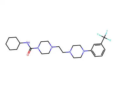 1-Piperazinecarboxamide, N-cyclohexyl-4-(2-(4-(3-(trifluoromethyl)phenyl)-1-piperazinyl)ethyl)- structure