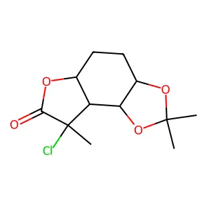 8-chloro-2,2,8-trimethyl-3a,4,5,5a,8a,8b-hexahydro-[1,3]dioxolo[4,5-e][1]benzofuran-7-one structure