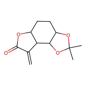 2,2-dimethyl-8-methylidene-3a,4,5,5a,8a,8b-hexahydro-[1,3]dioxolo[4,5-e][1]benzofuran-7-one structure