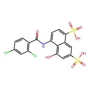 4-((2,4-Dichlorobenzoyl)amino)-5-hydroxynaphthalene-1,7-disulphonic acid structure
