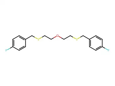 1-fluoro-4-[2-[2-[(4-fluorophenyl)methylsulfanyl]ethoxy]ethylsulfanylmethyl]benzene structure