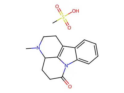 6H-Indolo(3,2,1-de)(1,5)naphthyridin-6-one, 1,2,3,3a,4,5-hexahydro-3-methyl-, monomethanesulfonate structure