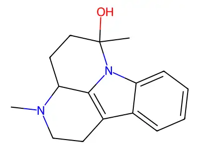 1H-Indolo(3,2,1-de)(1,5)naphthyridin-6-ol, 2,3,3a,4,5,6-hexahydro-3,6-dimethyl- structure