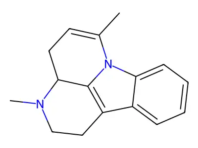 1H-Indolo(3,2,1-de)(1,5)naphthyridine, 2,3,3a,4-tetrahydro-3,6-dimethyl- structure