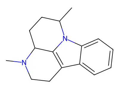 1H-Indolo(3,2,1-de)(1,5)naphthyridine, 2,3,3a,4,5,6-hexahydro-3,6-dimethyl- structure