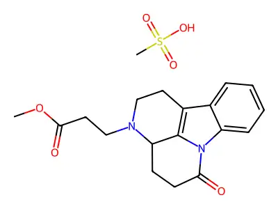 3H-Indolo(3,2,1-de)(1,5)naphthyridine-3-propanoic acid, 1,2,3a,4,5,6-hexahydro-6-oxo-, methyl ester monomethanesulfonate structure