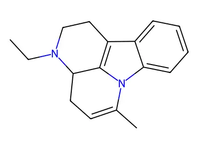 1H-Indolo(3,2,1-de)(1,5)naphthyridine, 2,3,3a,4-tetrahydro-3-ethyl-6-methyl- structure