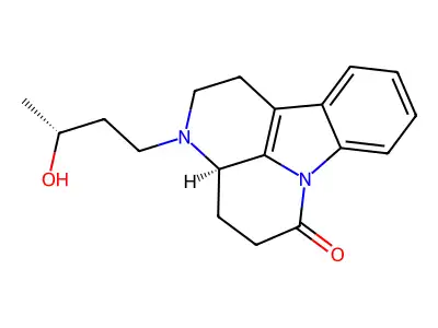 6H-Indolo(3,2,1-de)(1,5)naphthyridin-6-one, 1,2,3,3a,4,5-hexahydro-3-(3-hydroxybutyl)-, (R*,R*)- structure