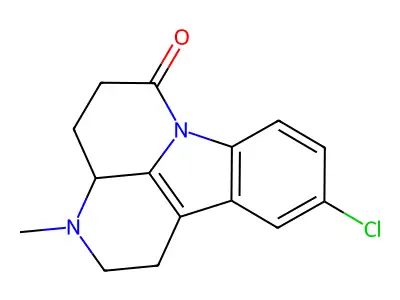 10-Chloro-3-methyl-1,2,3,3a,4,5-hexahydro-6H-indolo(3,2,1-de)(1,5)naphthyridin-6-one structure
