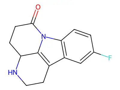6H-Indolo(3,2,1-de)(1,5)naphthyridin-6-one, 1,2,3,3a,4,5-hexahydro-10-fluoro- structure