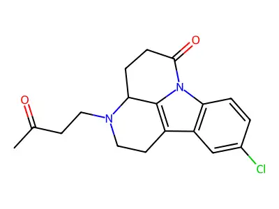 10-Chloro-3-(3-oxobutyl)-1,2,3,3a,4,5-hexahydro-6H-indolo(3,2,1-de)(1,5)naphthyridin-6-one structure