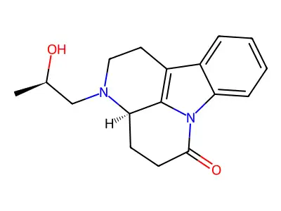 6H-Indolo(3,2,1-de)(1,5)naphthyridin-6-one, 1,2,3,3a,4,5-hexahydro-3-(2-hydroxypropyl)-, (R*,R*)- structure