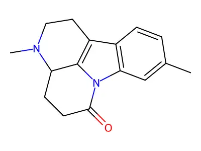 6H-Indolo(3,2,1-de)(1,5)naphthyridin-6-one, 1,2,3,3a,4,5-hexahydro-3,9-dimethyl- structure