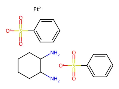 Platinum, bis(benzenesulfonato-O)(1,2-cyclohexanediamine-N,N')- structure