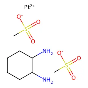 Platinum(II), (cyclohexane-1,2-diammine)bis(methanesulfanato-O-)- structure