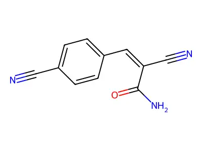 2-Cyano-3-(4-cyanophenyl)prop-2-enamide structure