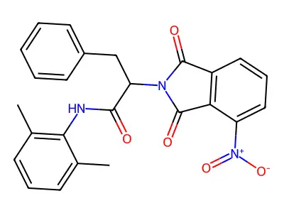 N-(2,6-dimethylphenyl)-2-(4-nitro-1,3-dioxo-isoindol-2-yl)-3-phenyl-propanamide structure