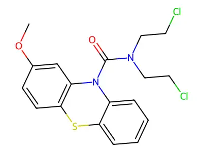 10H-Phenothiazine-10-carboxamide, N,N-bis(2-chloroethyl)-2-methoxy- structure
