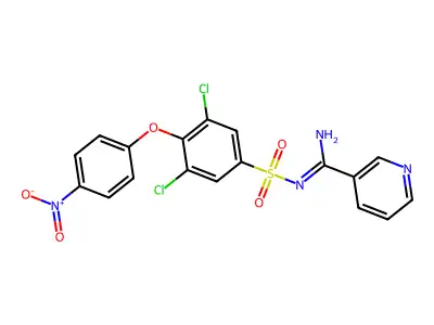 N'-[3,5-dichloro-4-(4-nitrophenoxy)phenyl]sulfonylpyridine-3-carboximidamide structure