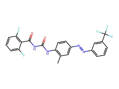 Benzamide, 2,6-difluoro-N-[[[2-methyl-4-[2-[3-(trifluoromethyl)phenyl]diazenyl]phenyl]amino]carbonyl]- structure