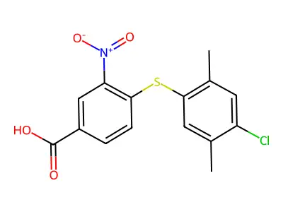 4-[(4-Chloro-2,5-dimethylphenyl)thio]-3-nitrobenzoic acid structure