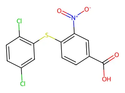 4-((2,5-Dichlorophenyl)thio)-3-nitrobenzoic acid structure