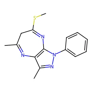 1-Phenyl-3,5-dimethyl-7-methylthio-6H-pyrazolo(3,4-b)(1,4)diazepine structure