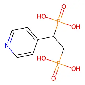 Phosphonic acid, [2-phosphono-1-(4-pyridinyl)ethyl]- structure